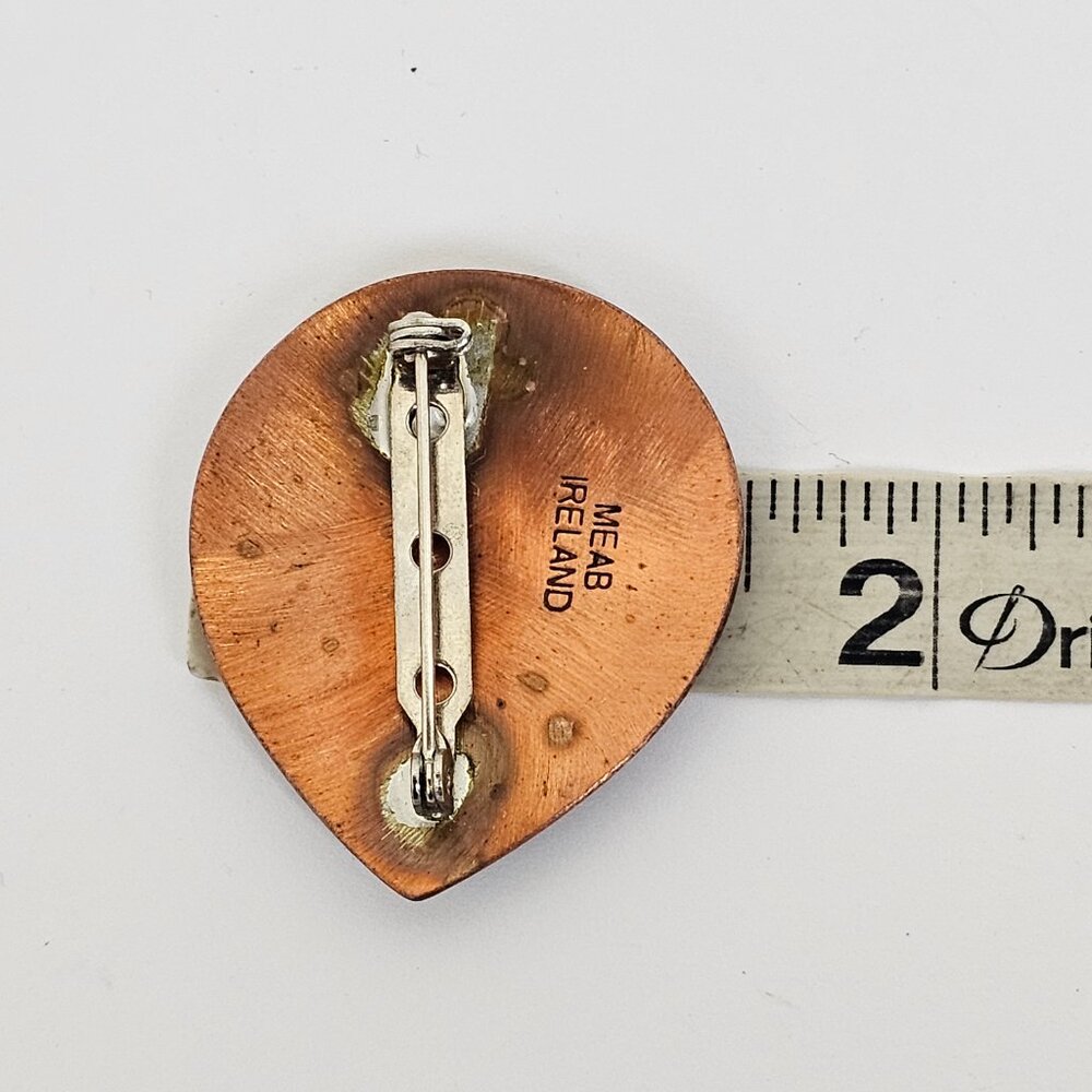 Vtg MEAB Ireland Irish Celtic Brooch Pin Copper Enamel Handcrafted Multicolor - Picture 3 of 6
